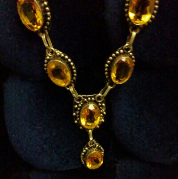LUXURY!/ YELLOW CITRINE/ NECKLACE SET๐๐ - Picture 6 of 8